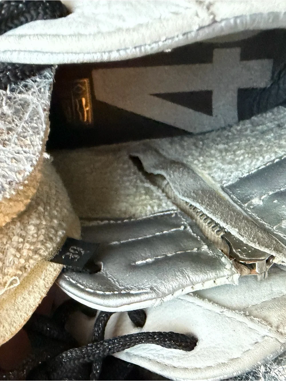 P448 Silver High-Top Sneakers with Black Accents